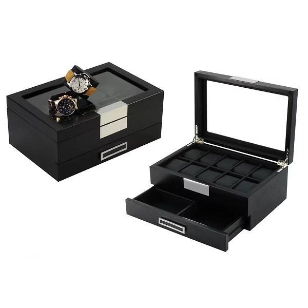 Wooden Watch Box with a drawer
