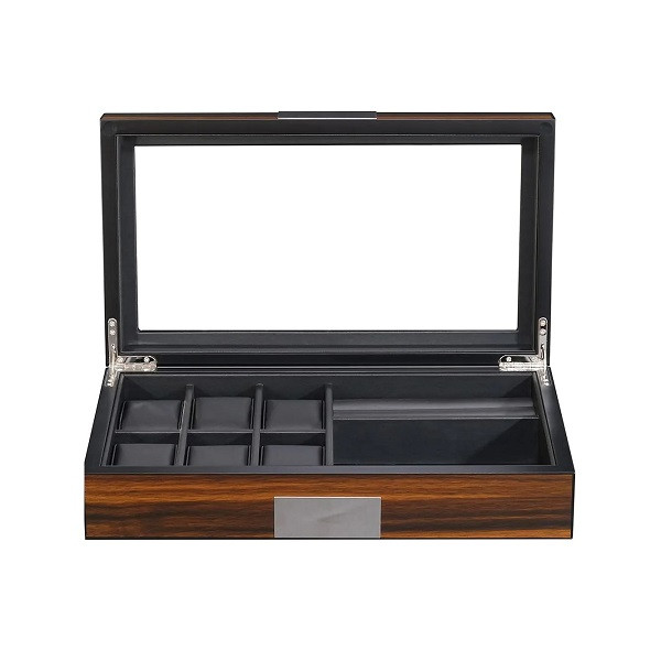 Wooden Box for 6 Watches + Cuff Links + Jewelries