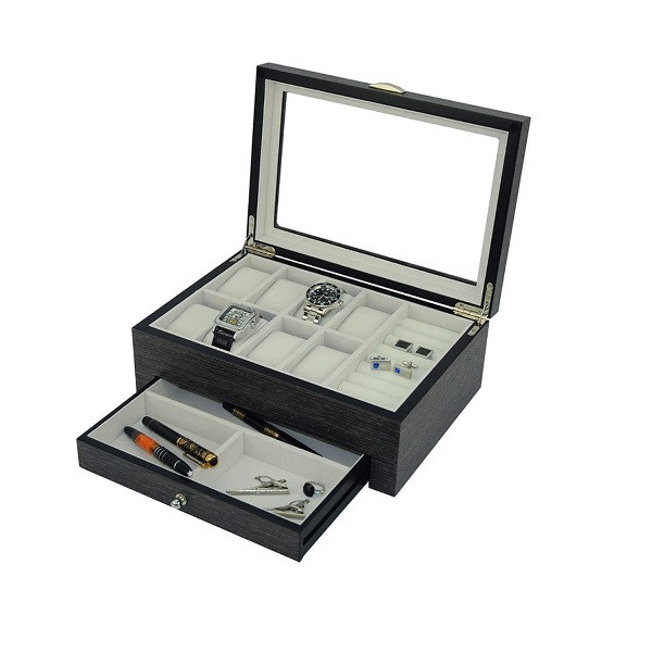 Wooden Jewelry Box with a Drawer