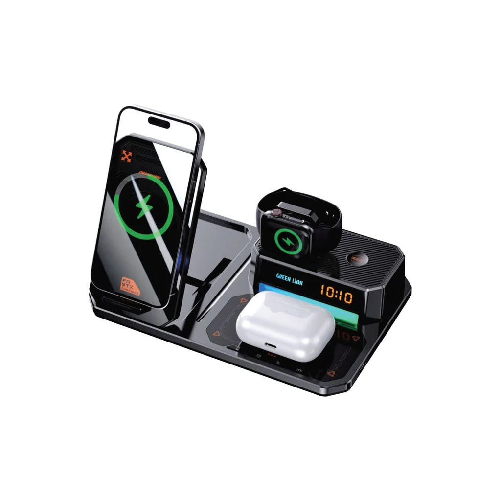 شاحن لاسلكي 6 في 1 من جرين ليون ضمان سنتين Green Lion 6-in-1 Wireless Charger – 2-Year Warranty
