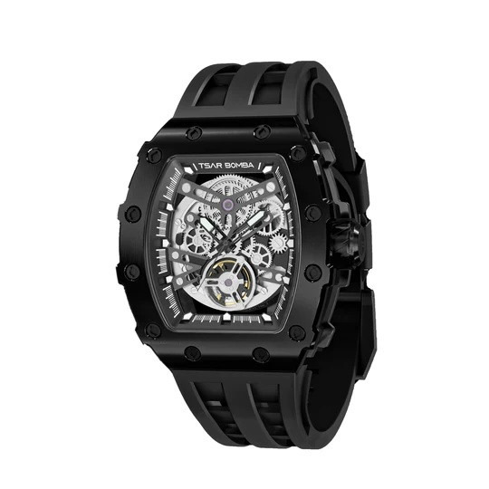 Mens Automatic Hollow Sapphire Luxury Watch