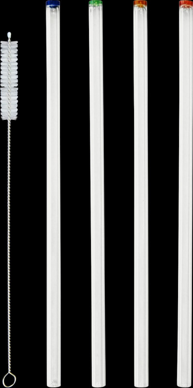 AVCI HOME MAKER 200 MM BSC. GLASS STRAW 4PCS SET+1BRUSH