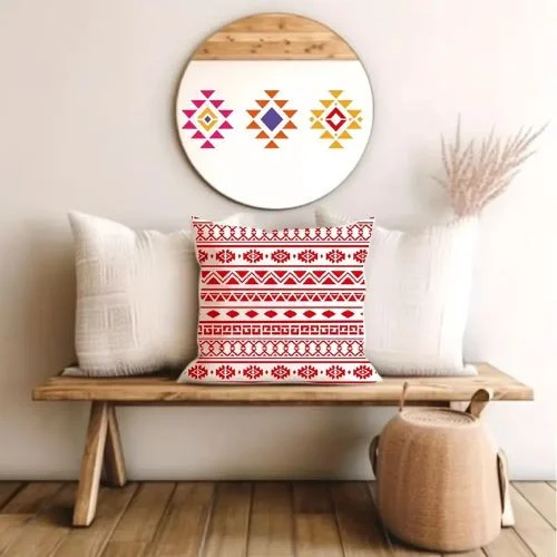 Tribal Geometric Aztec Stencils Painting On Wood
