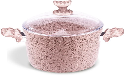 AVCI HOME MAKER GRANITEC PINK CASSEROLE 28CM.