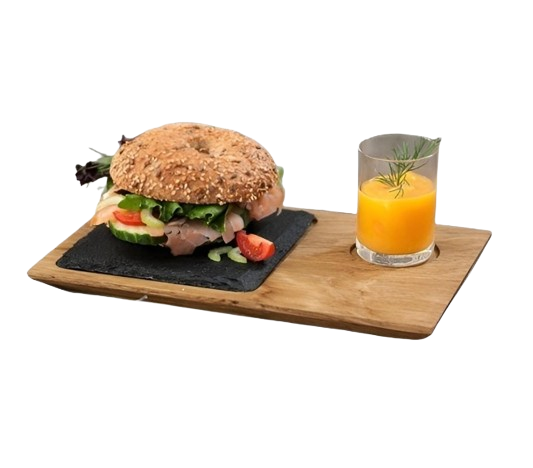 VEGA WOODEN BOARD ROUND & ANGULAR NOTCH W/ SLATE