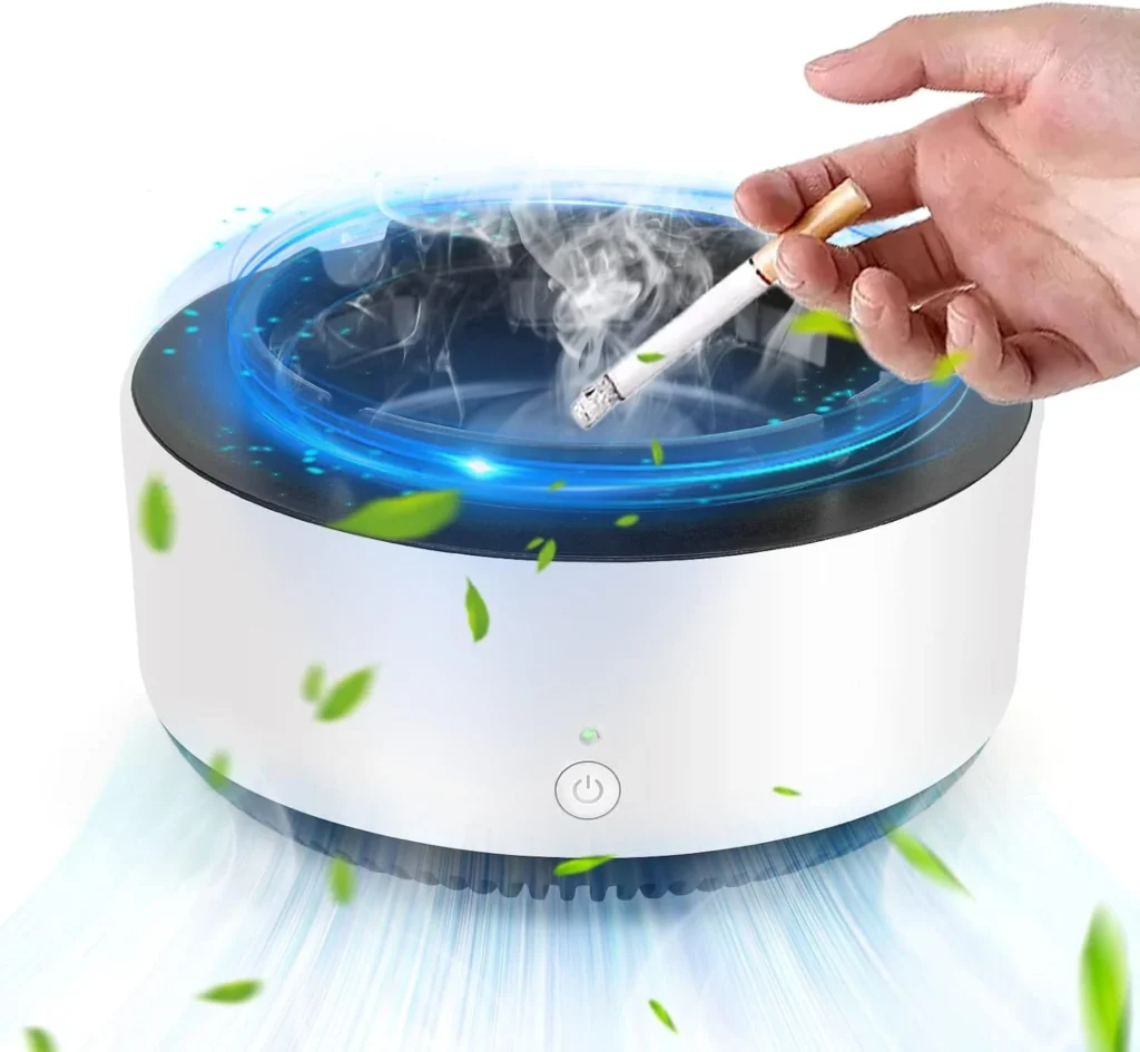 Electronic Smokeless Ashtray, 2 in 1 Air Purifier, Multi-grade Smart Ashtray with Air Purification, Ashtray for Cigarette Smoker Car Home Office