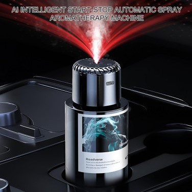 Car Fragrance Air Diffuser with 160ml Capacity and Stary Night Light Function, Mini Car Air Diffuser ? Black