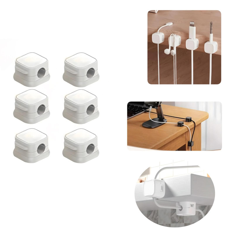 طقم تثبيت الكيبلات ٦ قطع 6-Piece Cable Organizer Set