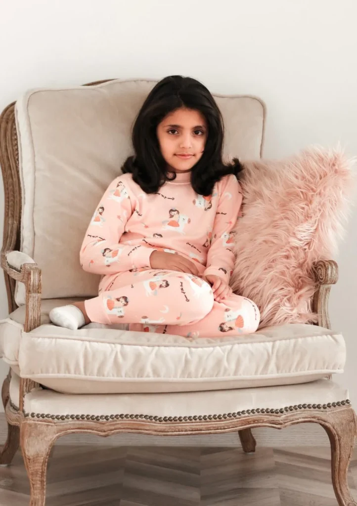 Be Cosy girls pink winter pyjama with princess and unicorn print