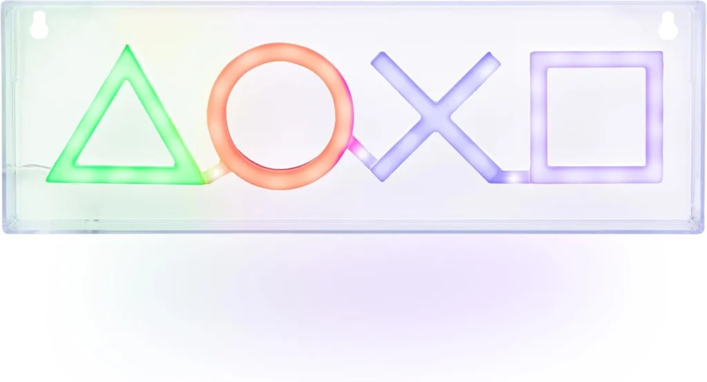 Paladone PlayStation LED Neon Light - Free Standing or Wall Mountable - Game Room Accessories & Decor for Gamers