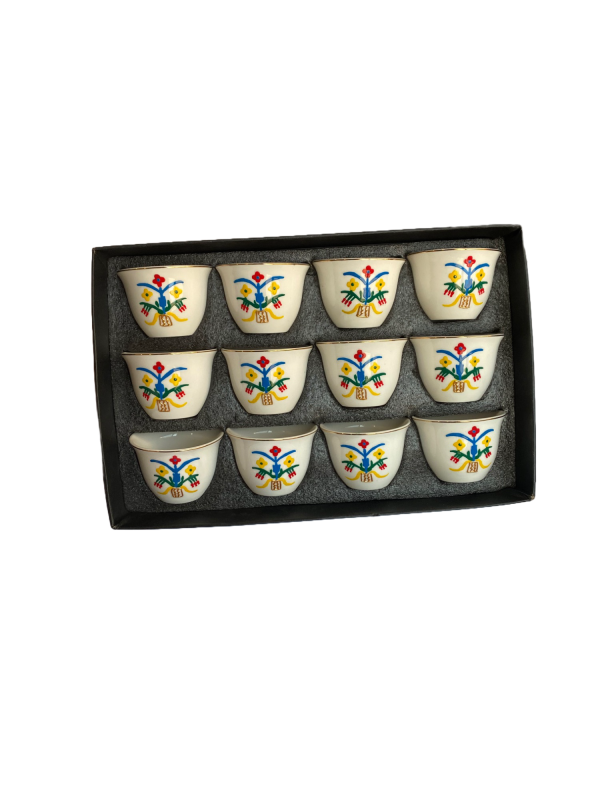Set of 12 Pcs of Small Decorated Cups Hand Made