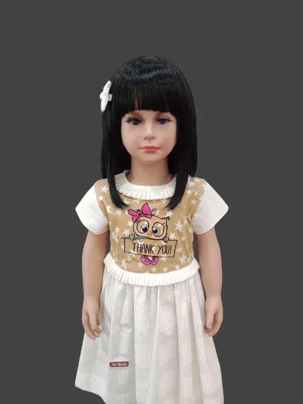 Cute owl embroidered girls dress