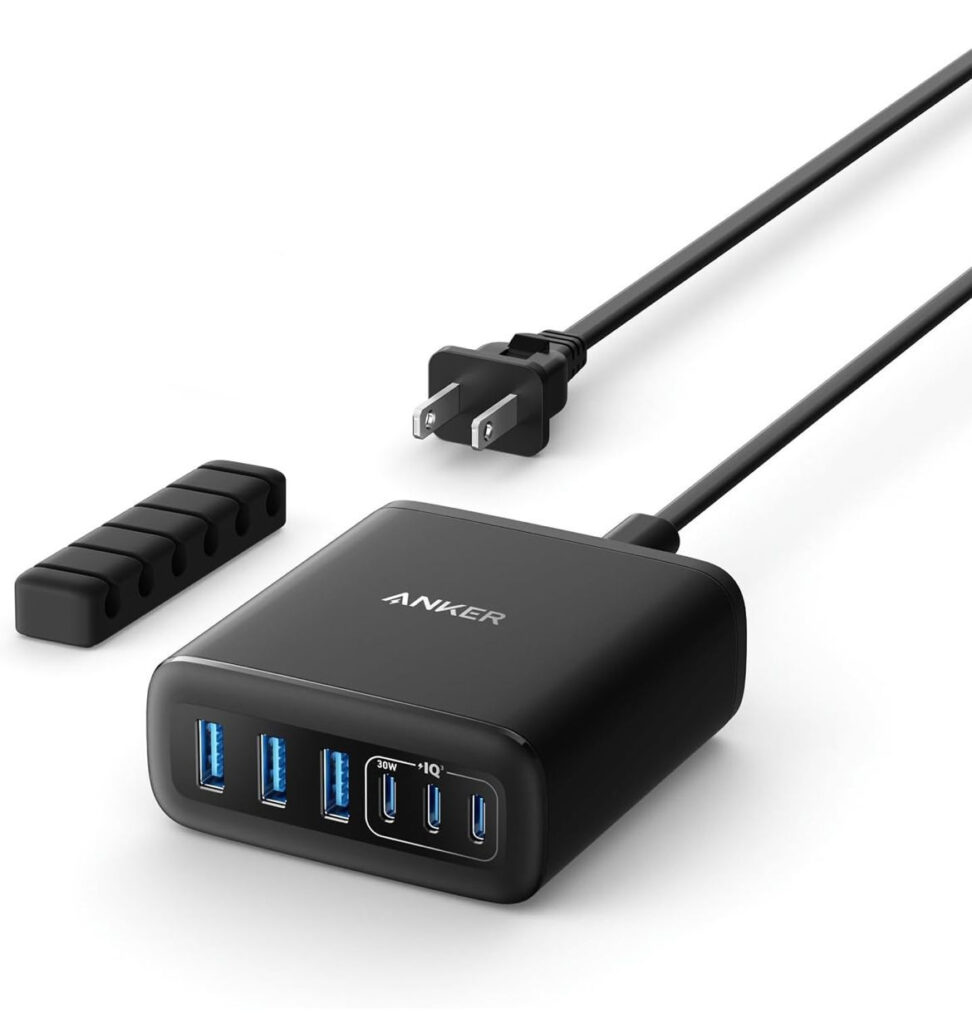 شاحن أنكر فائق السرعة 112 واط ٦ منافذ للشحن السريع المتعددAnker ultra-fast charging 112 w  6 ports multi fast charging