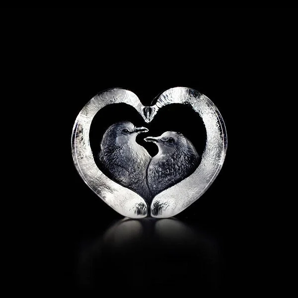 Turtle Doves Crystal Sculpture