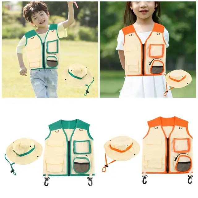 Explorer vest with hat Free size (3-8Years Old)