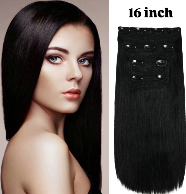 4pcs set Clip In Natural Hair Extension “16 Inch”