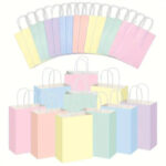 24 paper gift bags with handles-multi-use bags for parties, birthdays, school events, shopping in a variety of colors