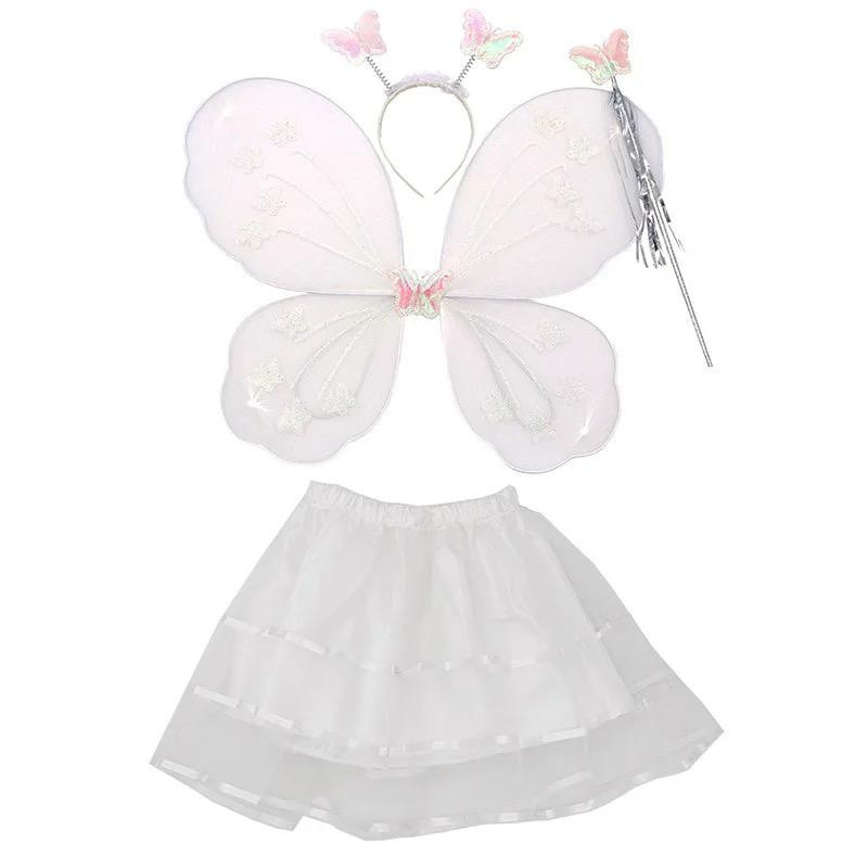 White Butterfly Wings with Tutu Skirt(1-3Years)