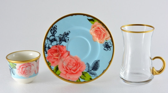 AVCI HOME MAKER LUICE-42361 18 PCS TEA & MIRRA SET