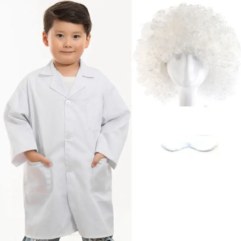 Lab coat with Wig and Moustache