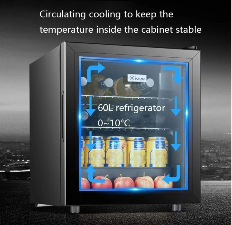 Mini Fridge 50L Beverage Glass Refrigerator 55W - Constant Temperature, Tempered Glass, DLC-32450