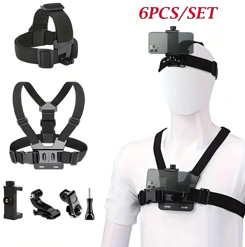 طقم ٦ قطع لتصوير الجوال والكاميرات 6 Piece Kit for Phone and Camera Mounting