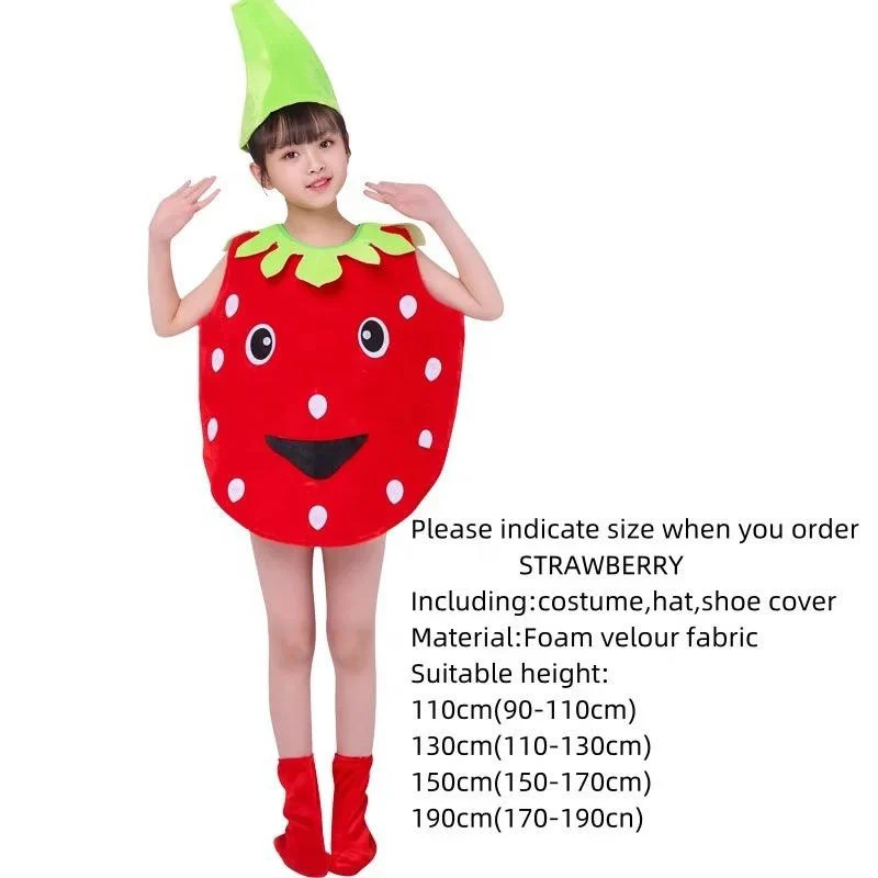 Strawberry Costume With Hat and shoes Cover