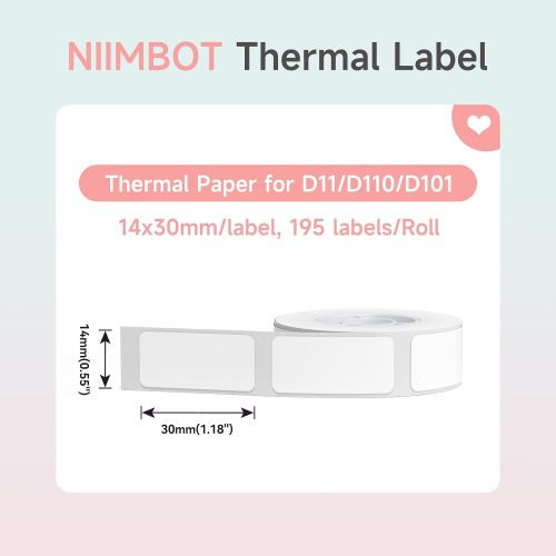 NIIMBOT - D11/ D110 White Rectangle Label (14*30mm) - 195 Label