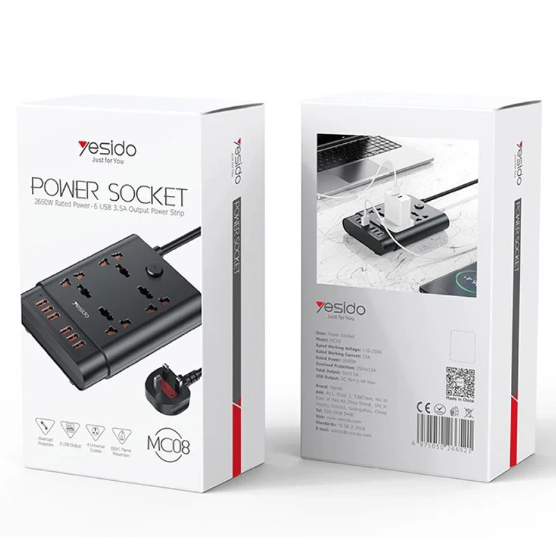 Yesido MC08 10 In 1 Power Socket