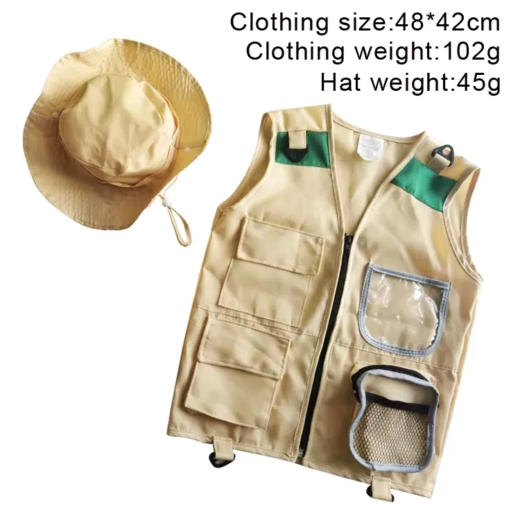Safari vest with hat Free size (3-8Years Old)