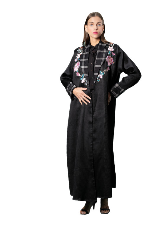 Plaid Petals Abaya