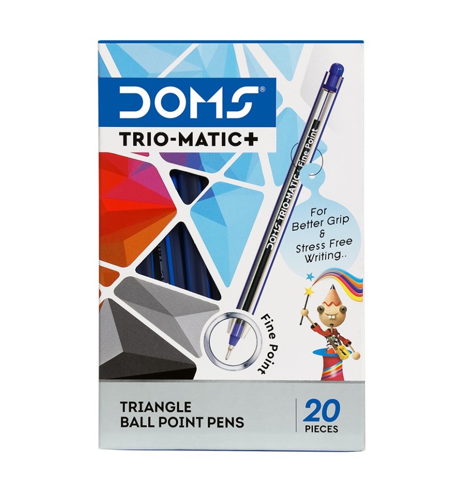 Doms Trio-Matic Ball Pen Twenty Pc 1Pck