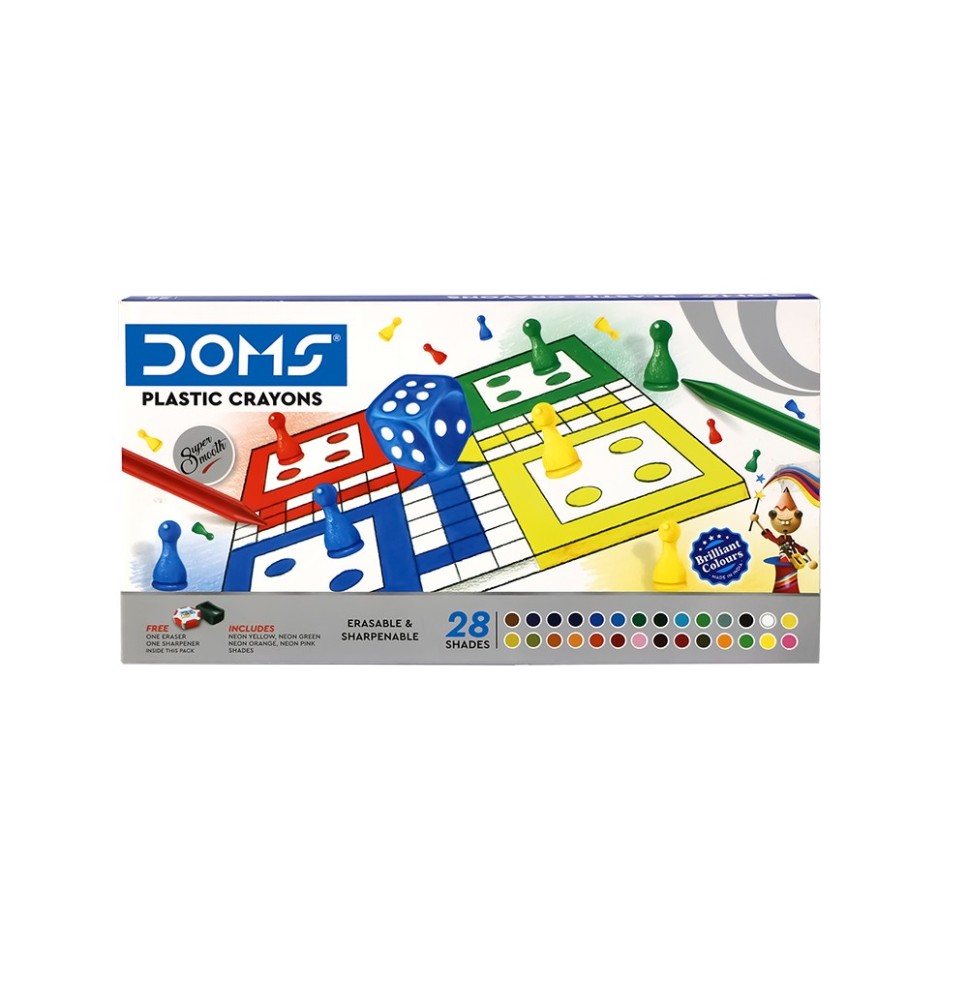 Doms Plastic Crayons 28 Shades 1Pck