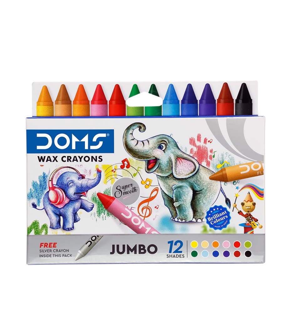 Doms Jumbo Wax Crayons 12Pc 1Pck