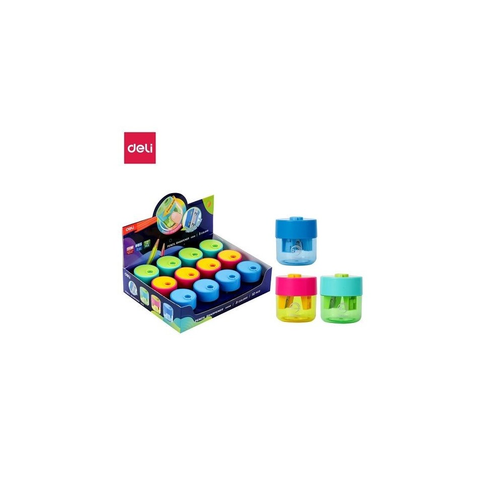 Deli Two Hole Pencil Sharpener 12Pc 1Pck