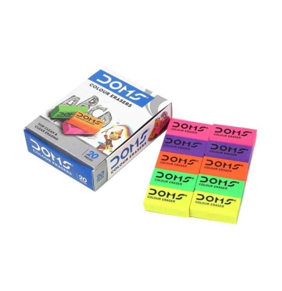 Doms Colour Erasers 20 Peices