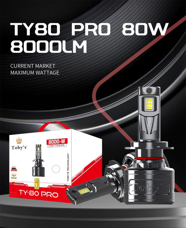Tobys TF120 9005/HB3 2 Pieces120W LED Headlight Bulb Assembly 12000 Lumens Xtreme Bright With Color Temperature 6500K