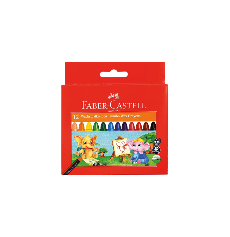 Faber-Castell Jumbo Wax Crayons 12Pc 1Pck