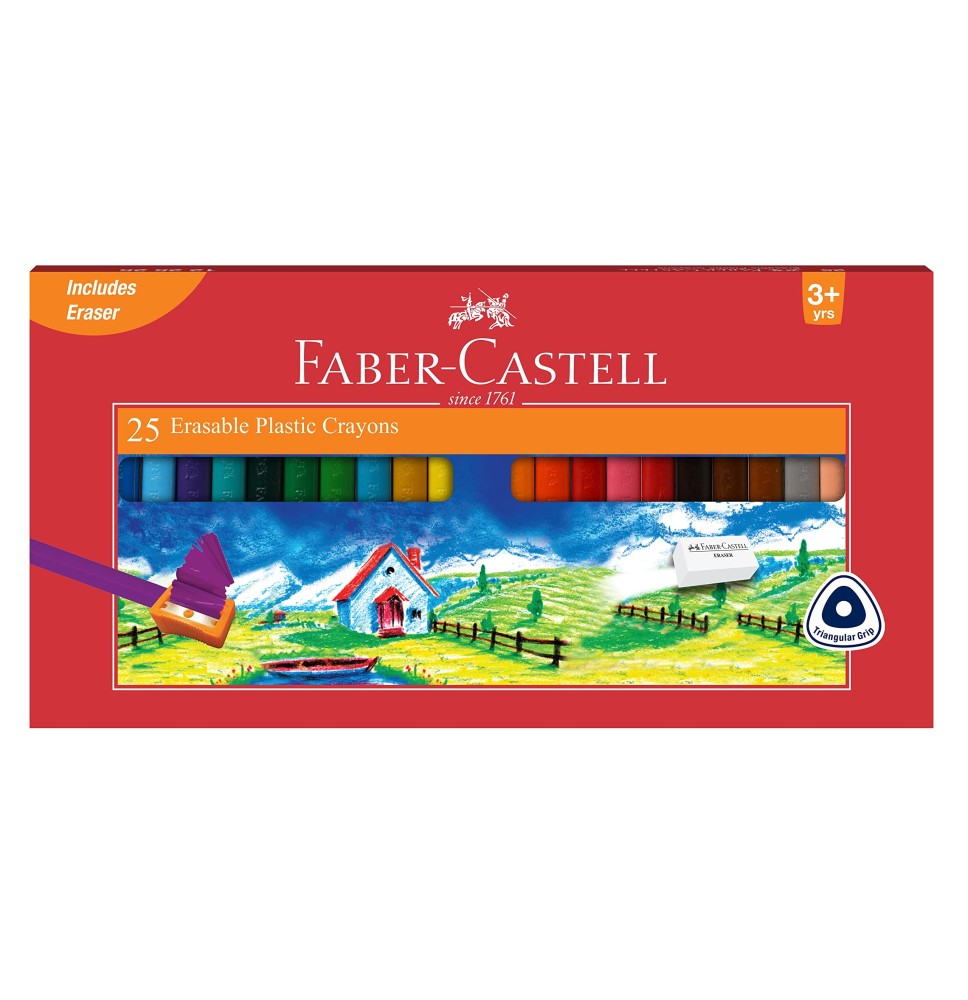 Faber-Castell Eresable Plastic Crayon 25Pc 1Pck