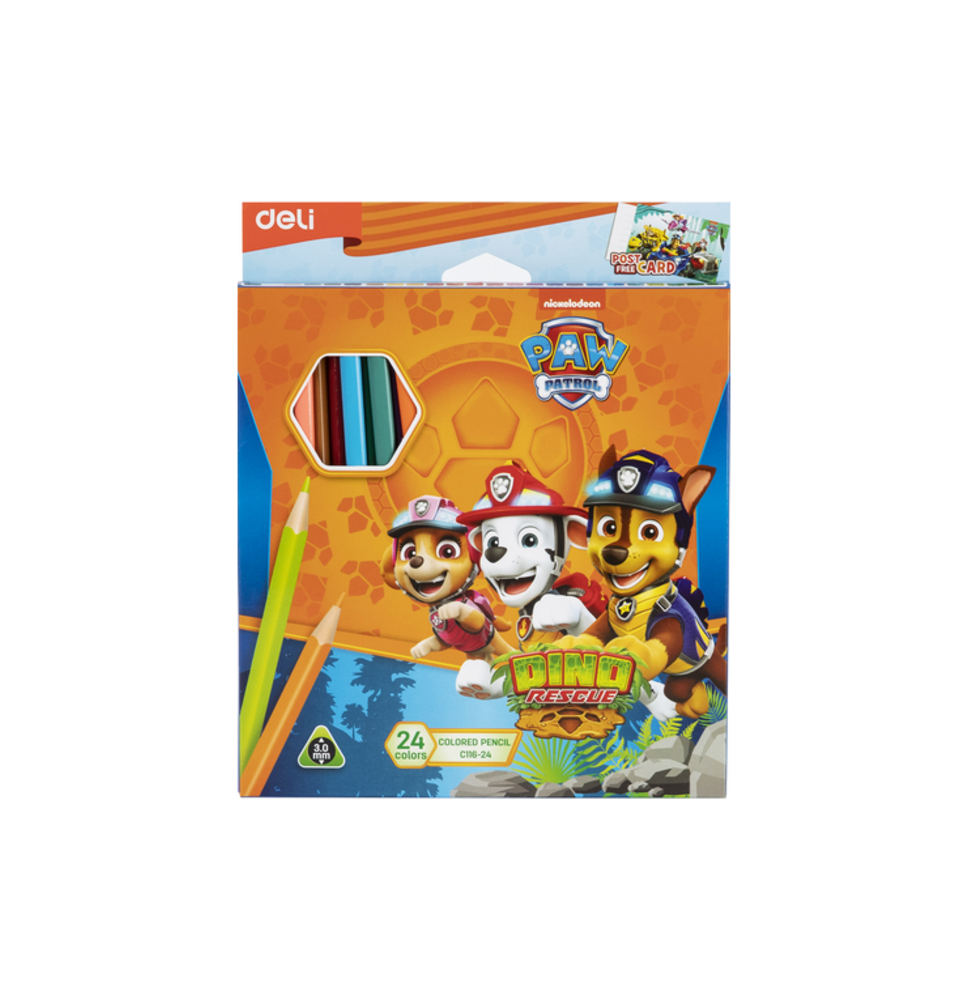 Deli Dino Rescue Color Pencil 24Pc 1Pck