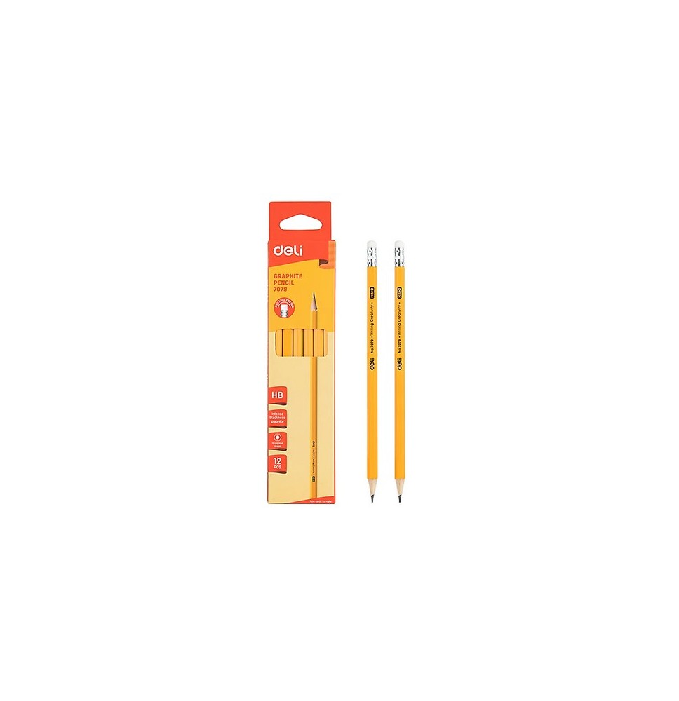 Deli HB Graphite Hexagonal Shape Pencil 12Pc 1Pck