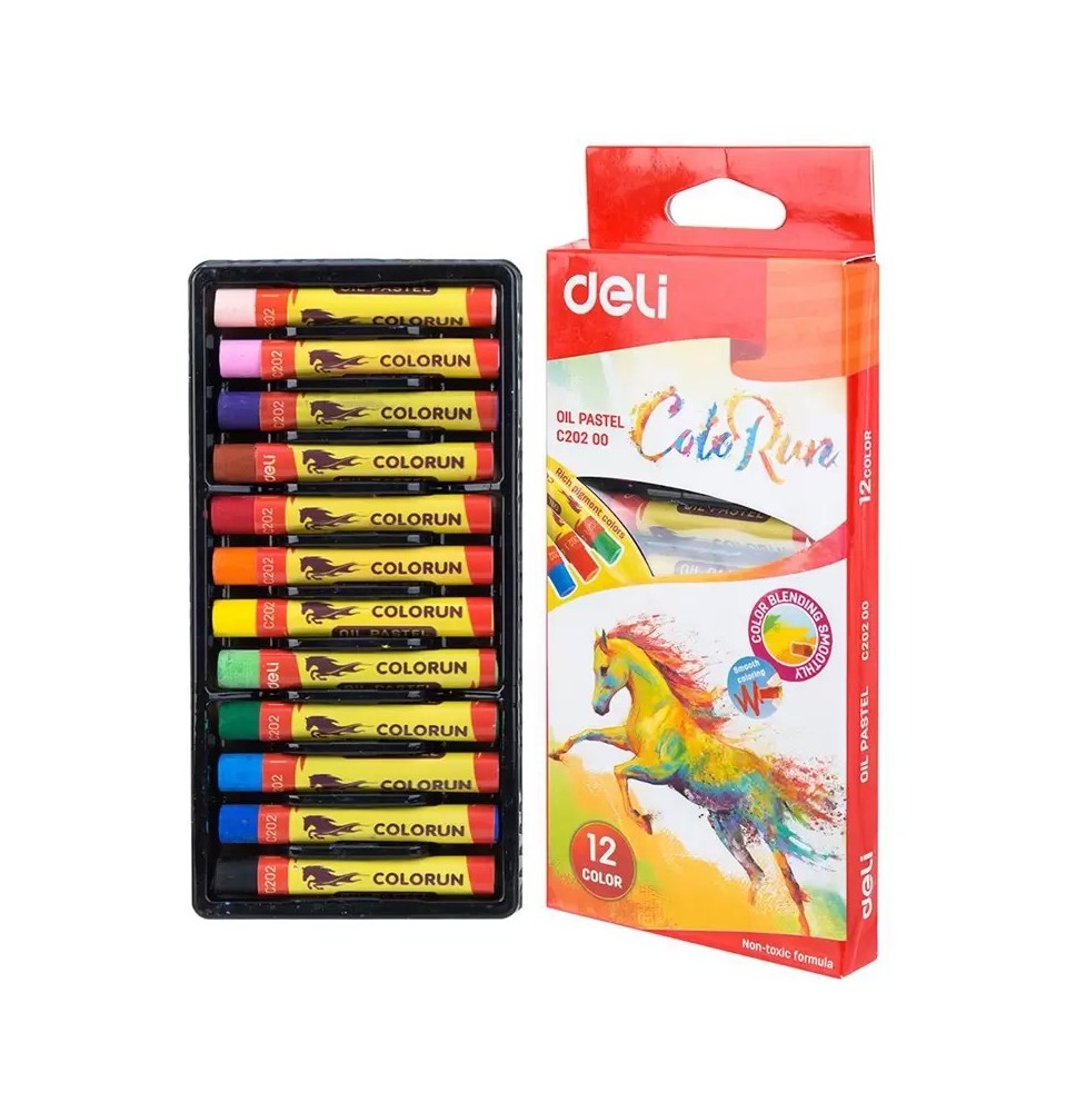 Deli Oil Pastels 12Pc 1Pck