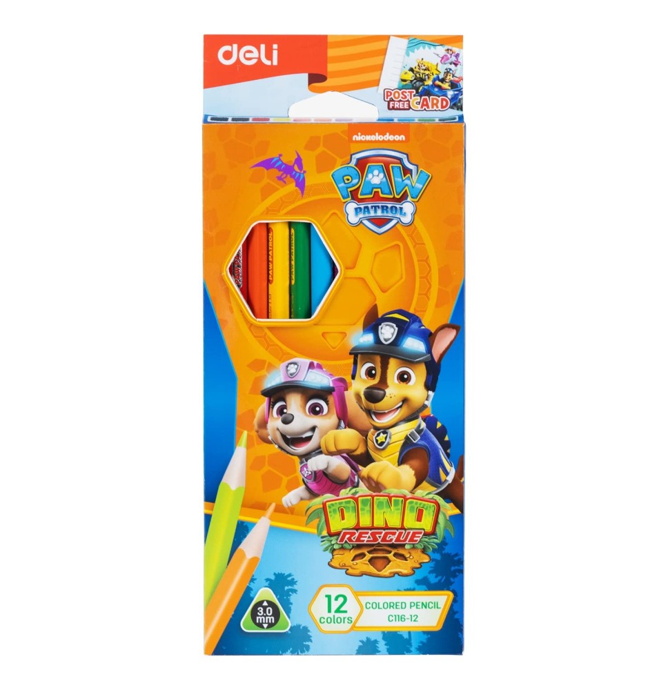 Deli Paw Petrol Color Pencil 12Pc 1Pck