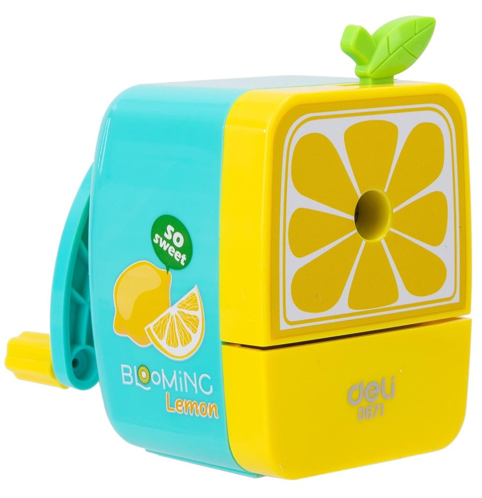 Deli Rotary Pencil Sharpener Blooming Lemon 1Pc