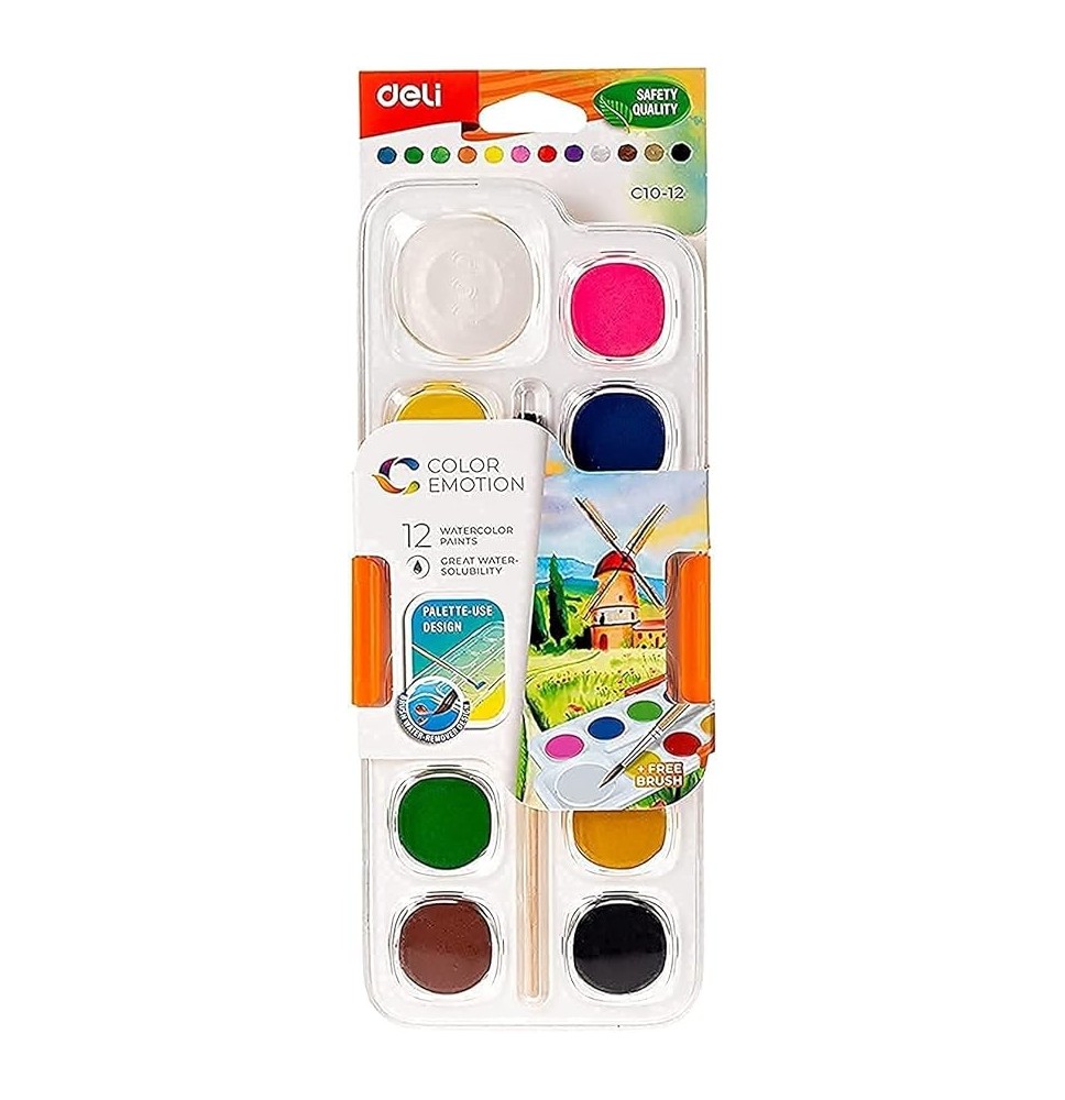 Deli Water Color 12 Shades 1Pck