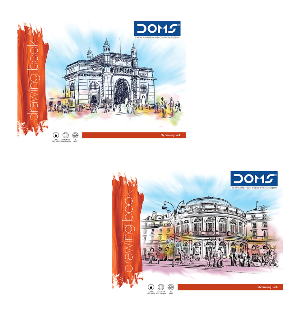 Doms B4 Brown Drawing Book 16 Sheets 1Pc