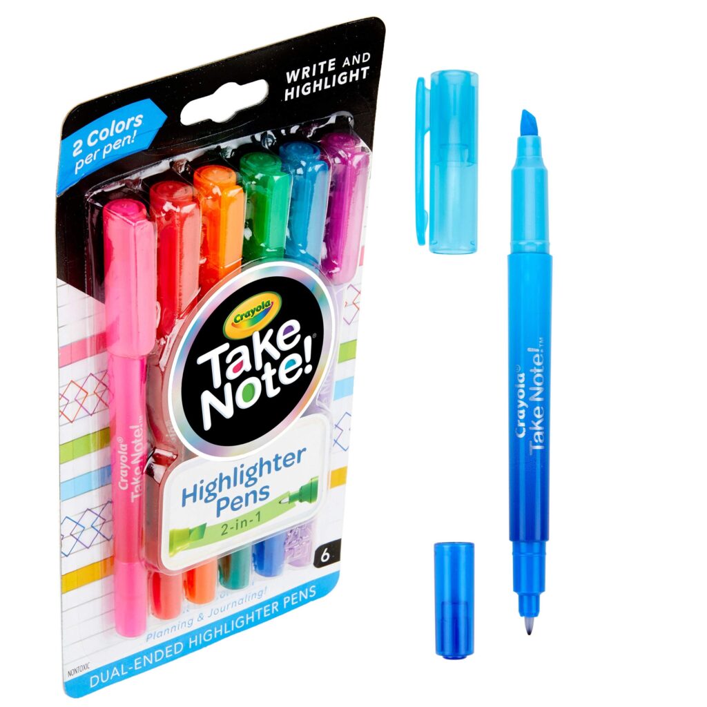 Crayola 6 Ct. Take Note Write & Highlight Pens