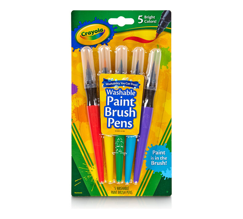 Crayola 5Ct Washable No Drip Paint Brush Pens.