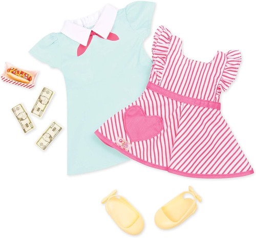 Our Generation Retro Hot Dog Vendor Outfit