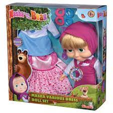 Simba Masha And The  Bear Doll With 2 Extra Dresses, 30Cm 109301082